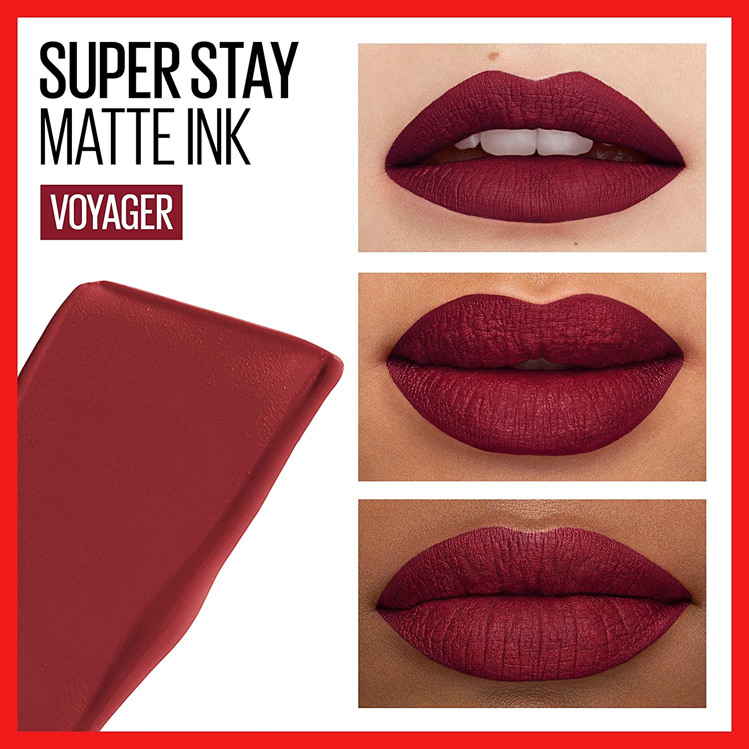 Maybelline Super Stay Matte Ink Liquid Lipstick Makeup, Long Lasting High Impact Color, Up to 16H Wear, Exhilarator, Ruby Red, 1 Count - Image 2